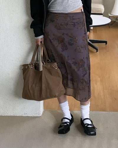 古典優雅印花裙 2colors5