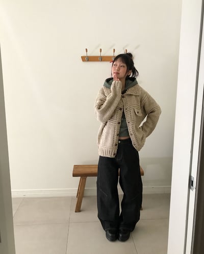 (現貨) 厚磅粗針織外套 2colors 男女適穿5