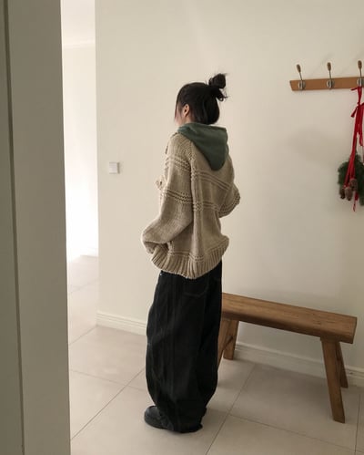 (現貨) 厚磅粗針織外套 2colors 男女適穿3