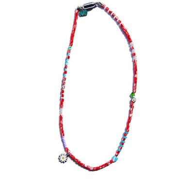 NiRO 紅色串珠雛菊項鍊1