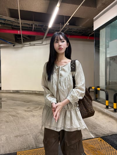 荷葉邊裙擺雪紡上衣 2colors3