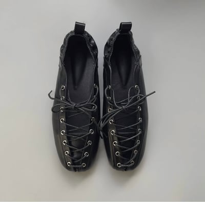 小眾設計感黑曜綁帶芭蕾舞鞋 2colors6