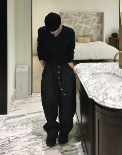 小眾設計款鈕扣街頭寬褲 2colors6