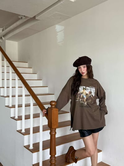 滑板男孩長袖寬Tee 3colors7