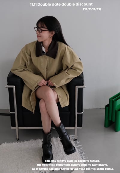 琥珀色質感在線橢圓眼鏡 1color4