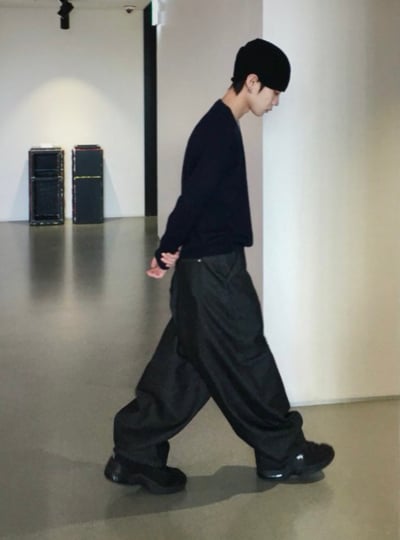 小眾設計款鈕扣街頭寬褲 2colors5