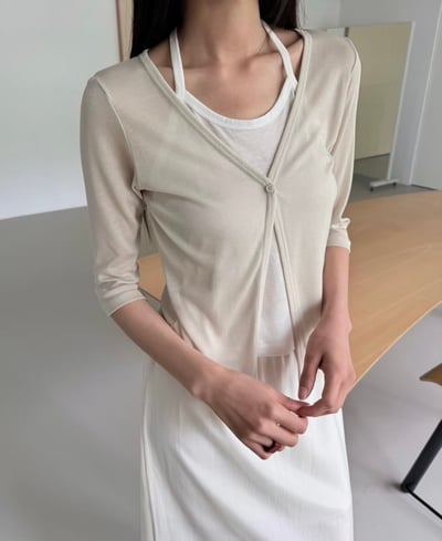 E10 法式雲朵柔感假兩件上衣 2colors4