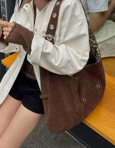 韓國小眾品牌 LETERIE⁂豹紋麂皮雙面包包 3colors6