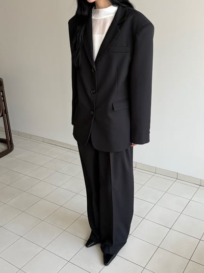 版型巨美垂墜感韓國西裝寬褲 2colors7