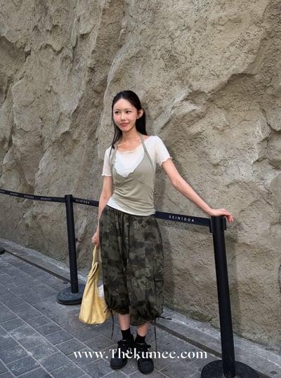 木耳滾邊兩件式撞色上衣 3colors6