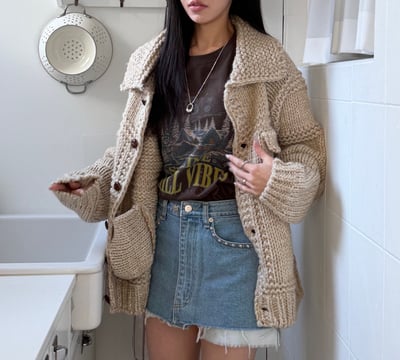 後磅粗針織外套 2colors 男女適穿13