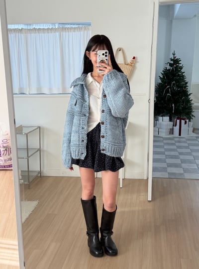 後磅粗針織外套 2colors 男女適穿5