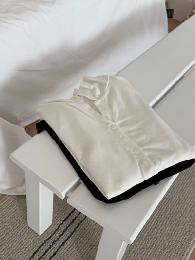 歐美百搭親膚排釦長袖上衣 2colors3