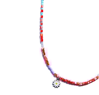 NiRO 紅色串珠雛菊項鍊3