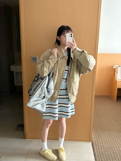 miu系撞色條紋針織套裝 2colors2