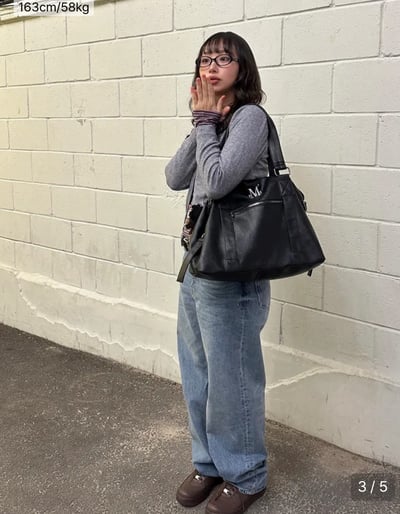 Mucent ღ Prime wrinkle leather tote bag (男女通用)4