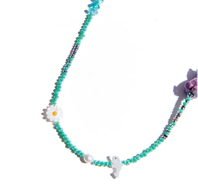 NiRO 薄荷綠雛菊動物項鍊2