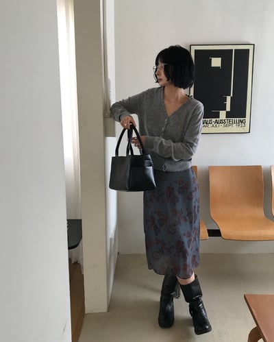 古典優雅印花裙 2colors7