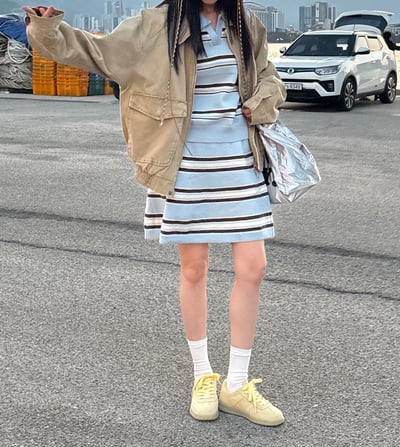 miu系撞色條紋針織套裝 2colors3