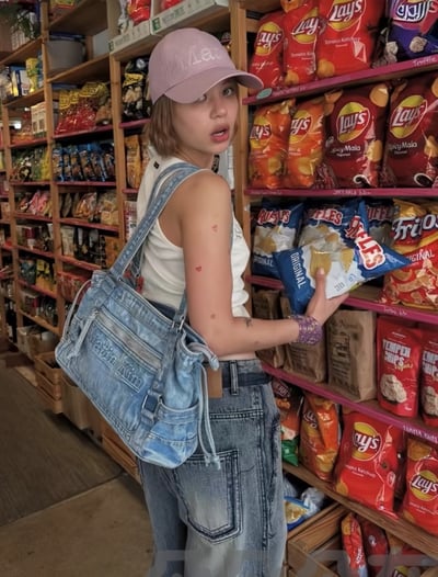 Matin Kim 丹寧牛仔方包9