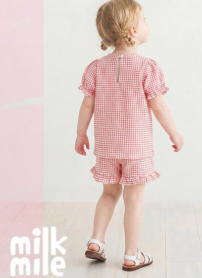 Milkmile-韓系萌兔荷葉邊童裝套組4