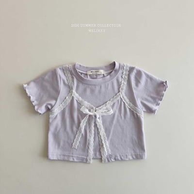 Melikey-奶霜蝴蝶結蕾絲短版上衣 🩰🤍8