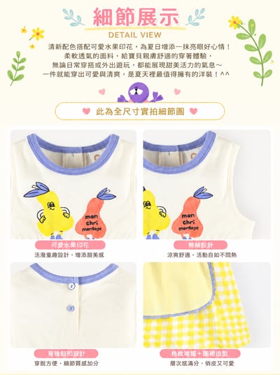 Milkmile-甜心檸檬格紋圍裙洋裝 🍋💛7
