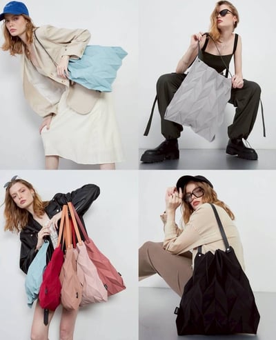 泰國代購百貨公司專櫃品牌PAVI STUDIO設計師品牌經典款摺疊肩背包2