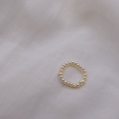 饅頭珍珠彈性戒指2