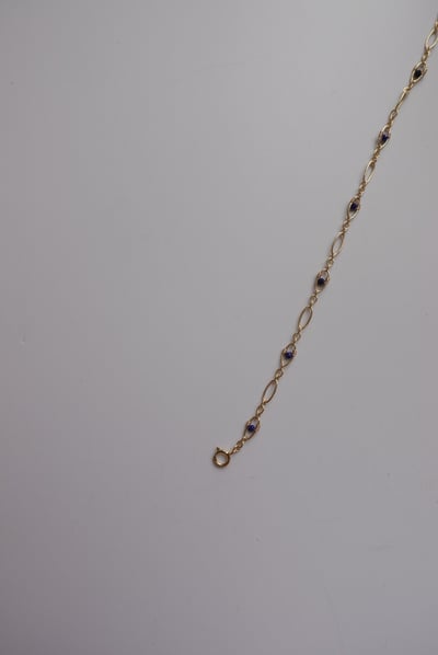 胖橢圓青金石手鍊 14KGF2