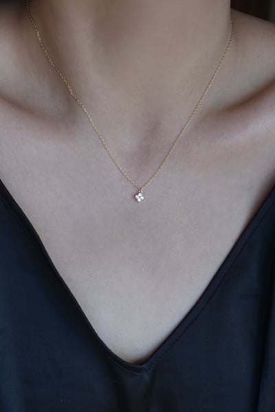 四葉小花項鍊 14KGF1