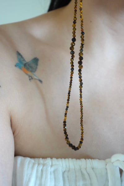 大小漸層虎眼石項鍊 S9251