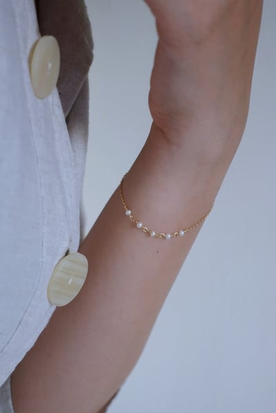 天然石心心相印手鍊 14KGF5