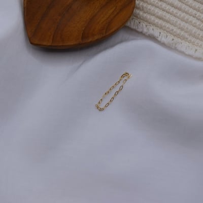 橢圓光面批花鏈戒 14KGF3