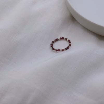 石榴石銀珠彈性珠戒 S9253