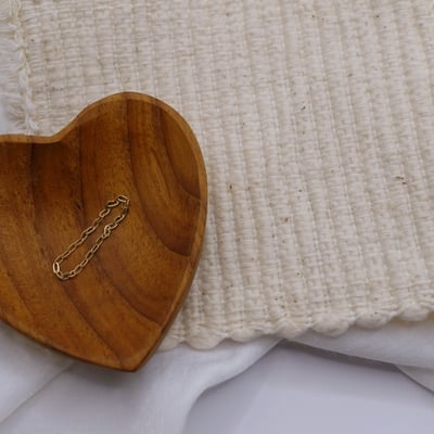 橢圓光面批花鏈戒 14KGF2