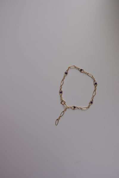 胖橢圓青金石手鍊 14KGF1