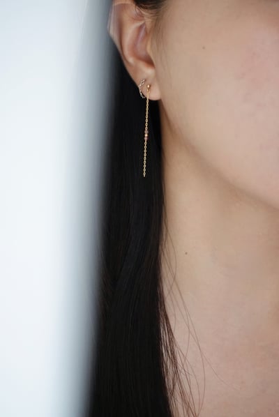 碧璽糖果造型耳環 14KGF3