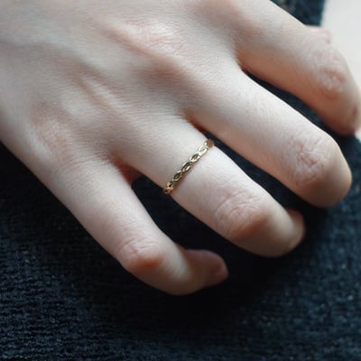 麻花光面戒 14KGF3