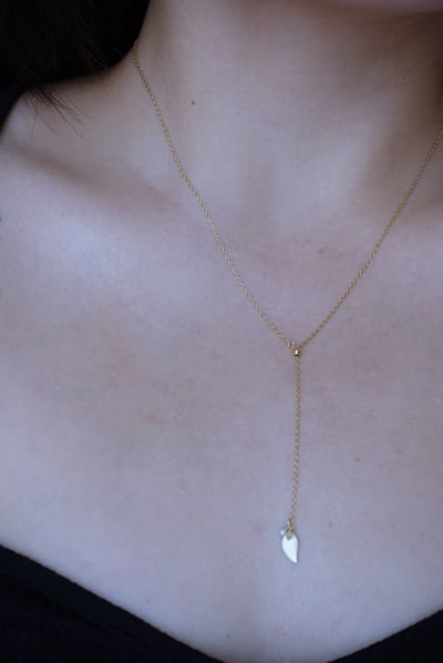 橄欖石葉子 可調Y字鍊 14KGF4