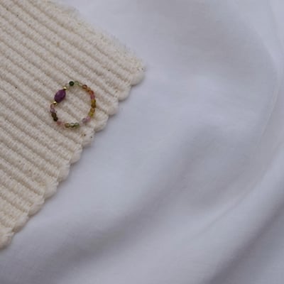 天然石 復古彈性珠戒 14KGF6