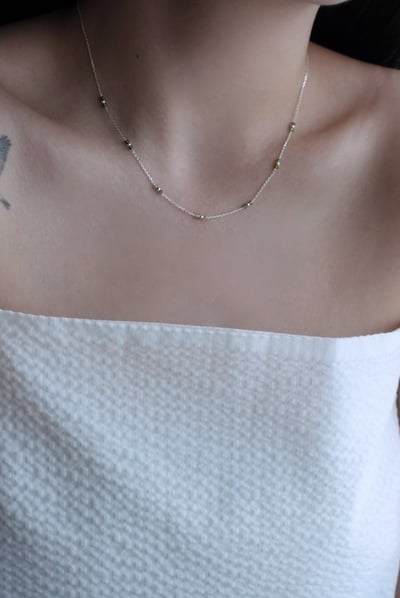 碧璽糖果造型間隔項鍊 S9255