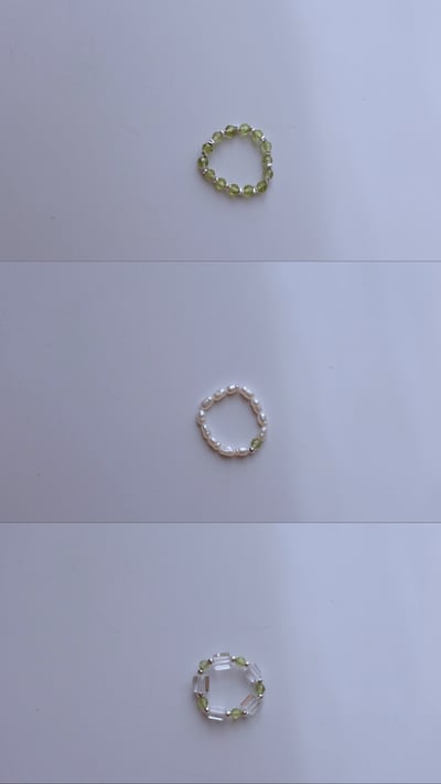 橄欖石彈性珠戒  S9251