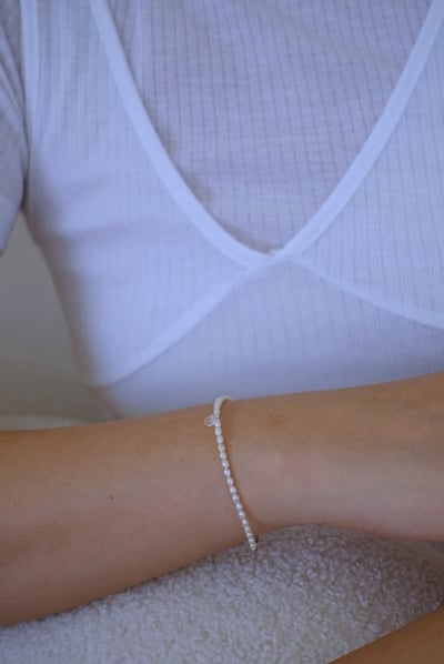 水滴月光石珍珠手鍊 S9254