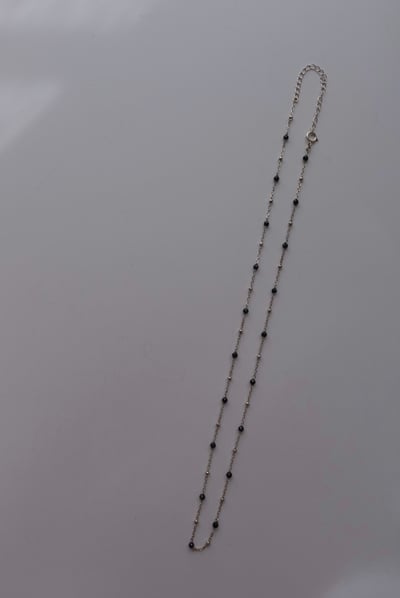 黑尖晶石間隔圓珠項鍊 S9253
