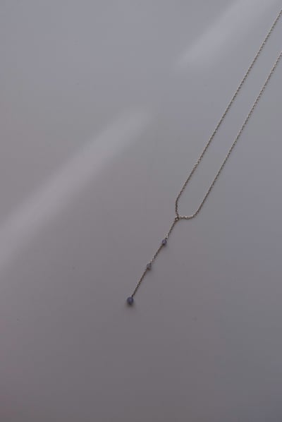 三顆坦桑石Y字項鍊 S9252