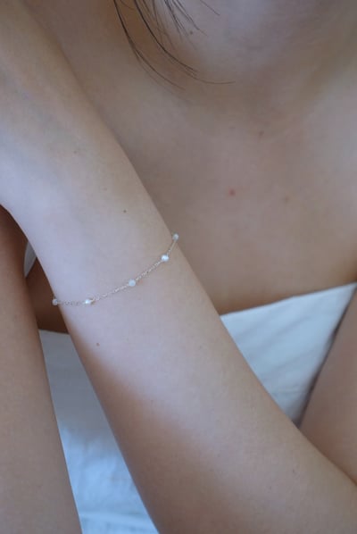 月光石珍珠間隔手鍊 S9251