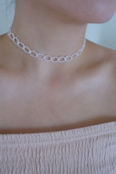 月光石花圈頸鍊 S9251