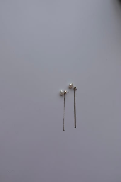 珍珠後掛流蘇耳環 S9251