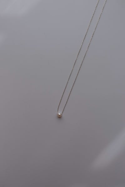 單顆珍珠純銀項鍊 S9251